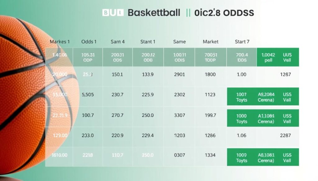 Comparação visual de odds para apostas em basquete entre diferentes casas de apostas