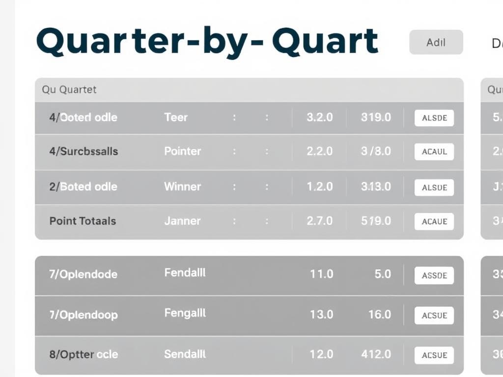 Interface de apostas ao vivo mostrando opções de apostas por quartos em um jogo de basquete